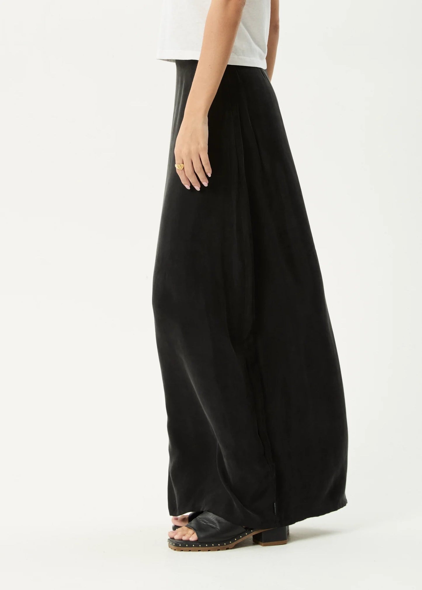 Grace Cupro Maxi Skirt Black