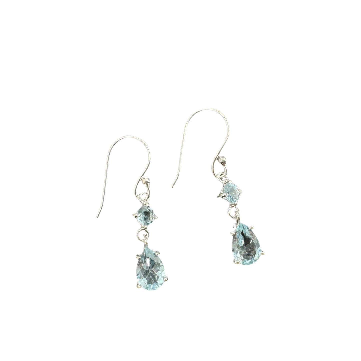 Delilah Drop Earrings - Blue Topaz Gemstone Silver