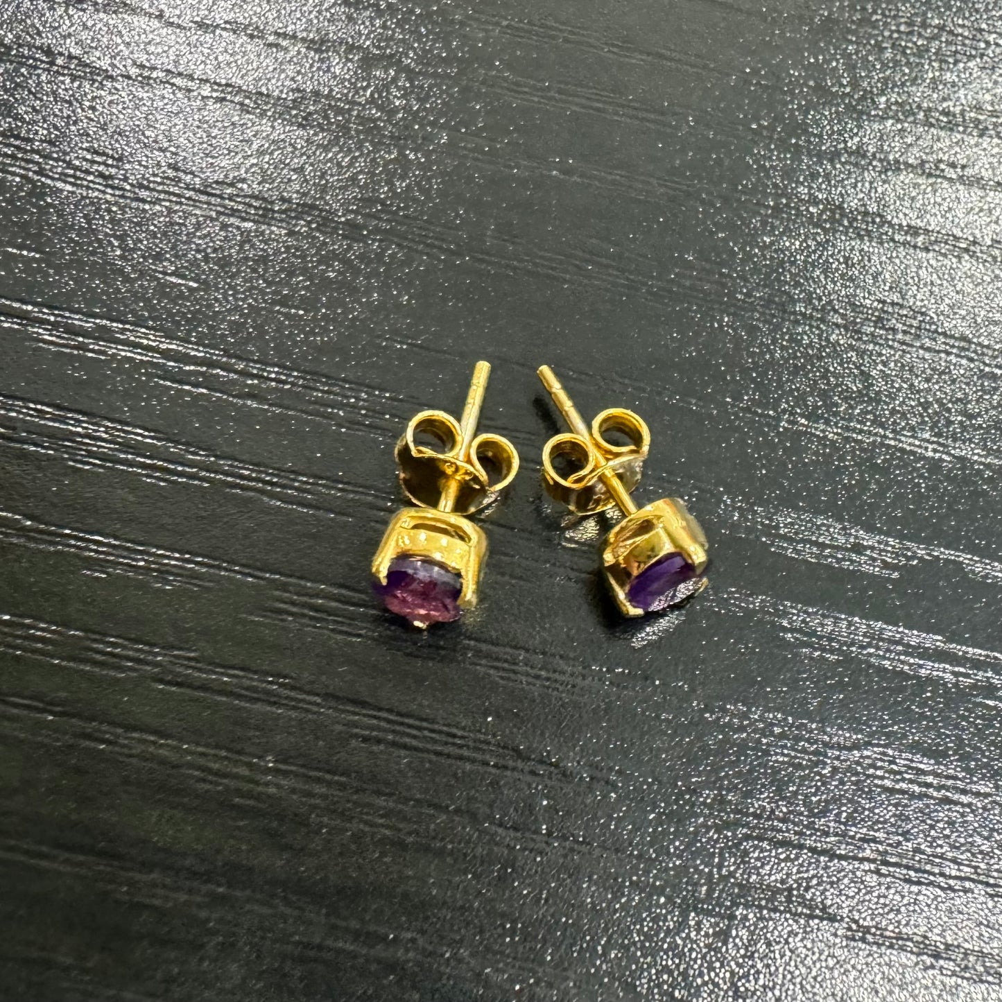 Aria Studs - Amethyst Gemstone Gold