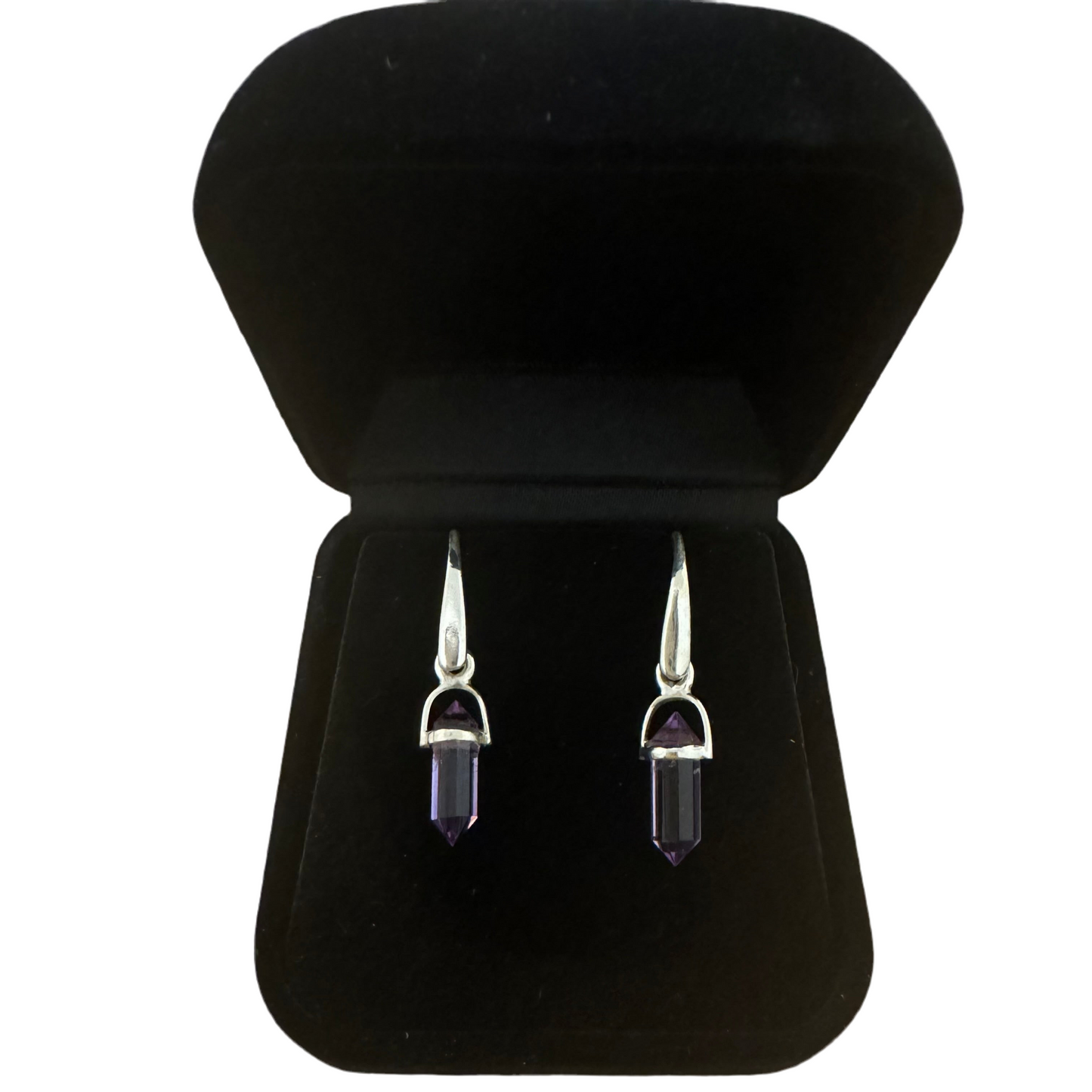 Lara Drop Earrings - Amethyst Gemstone Silver