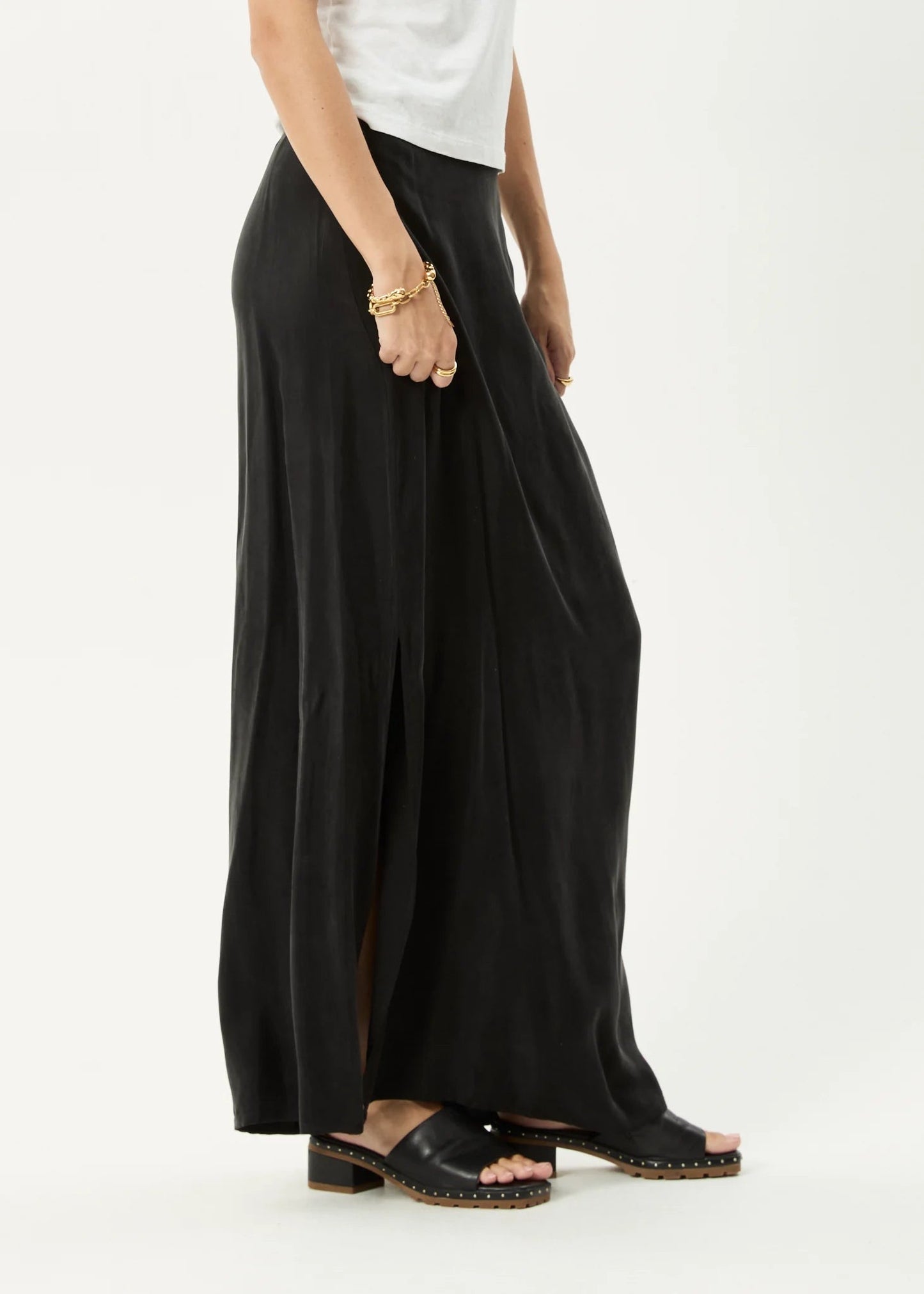 Grace Cupro Maxi Skirt Black