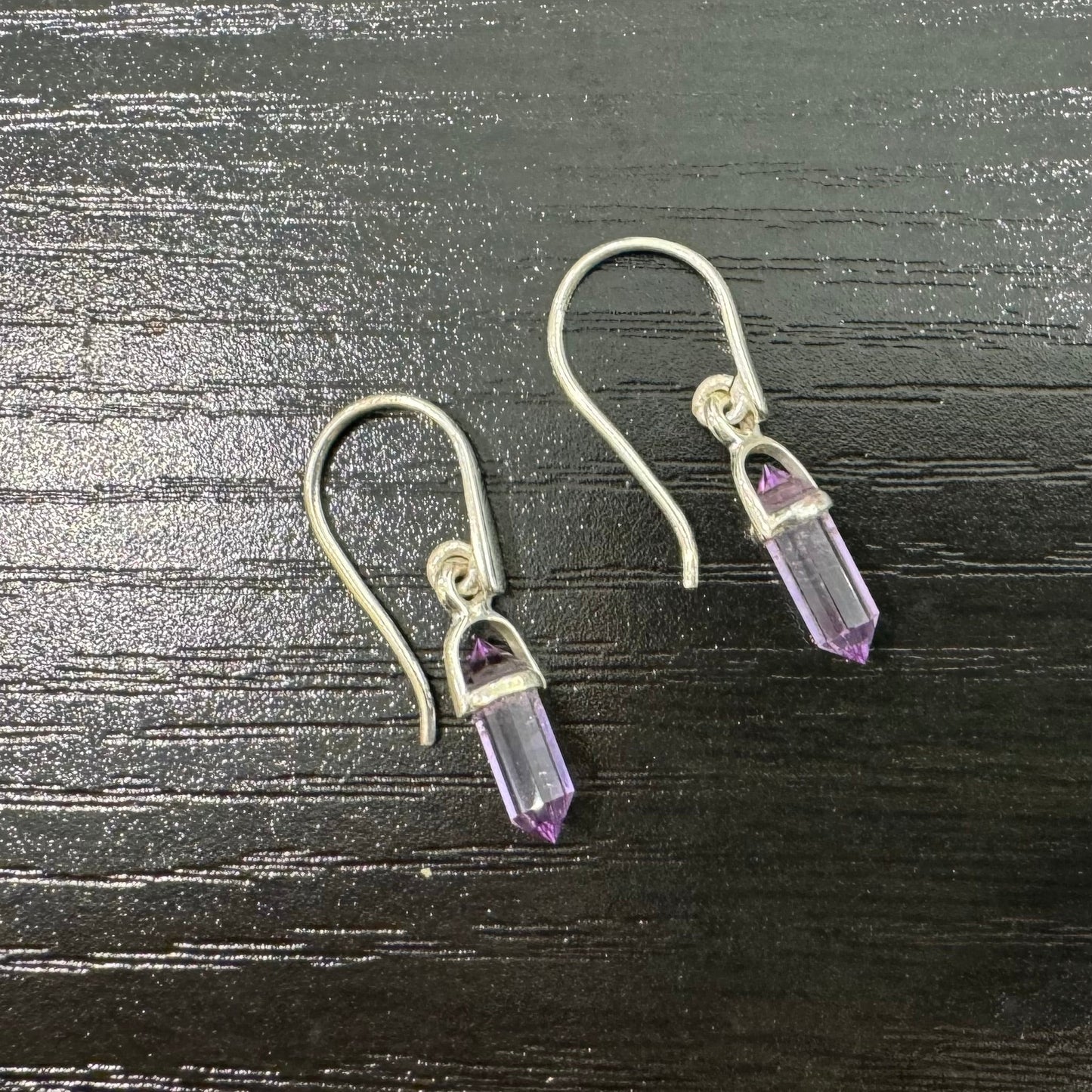 Lara Drop Earrings - Amethyst Gemstone Silver