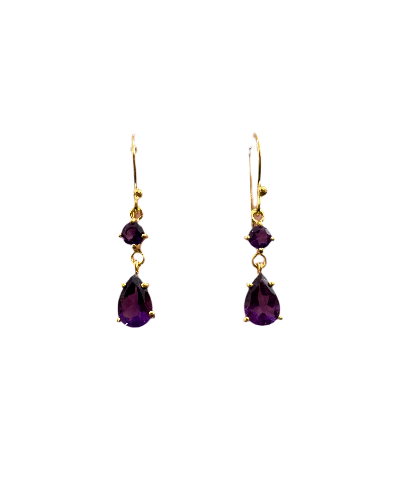 Delilah Drop Earrings - Amethyst Gemstone Gold