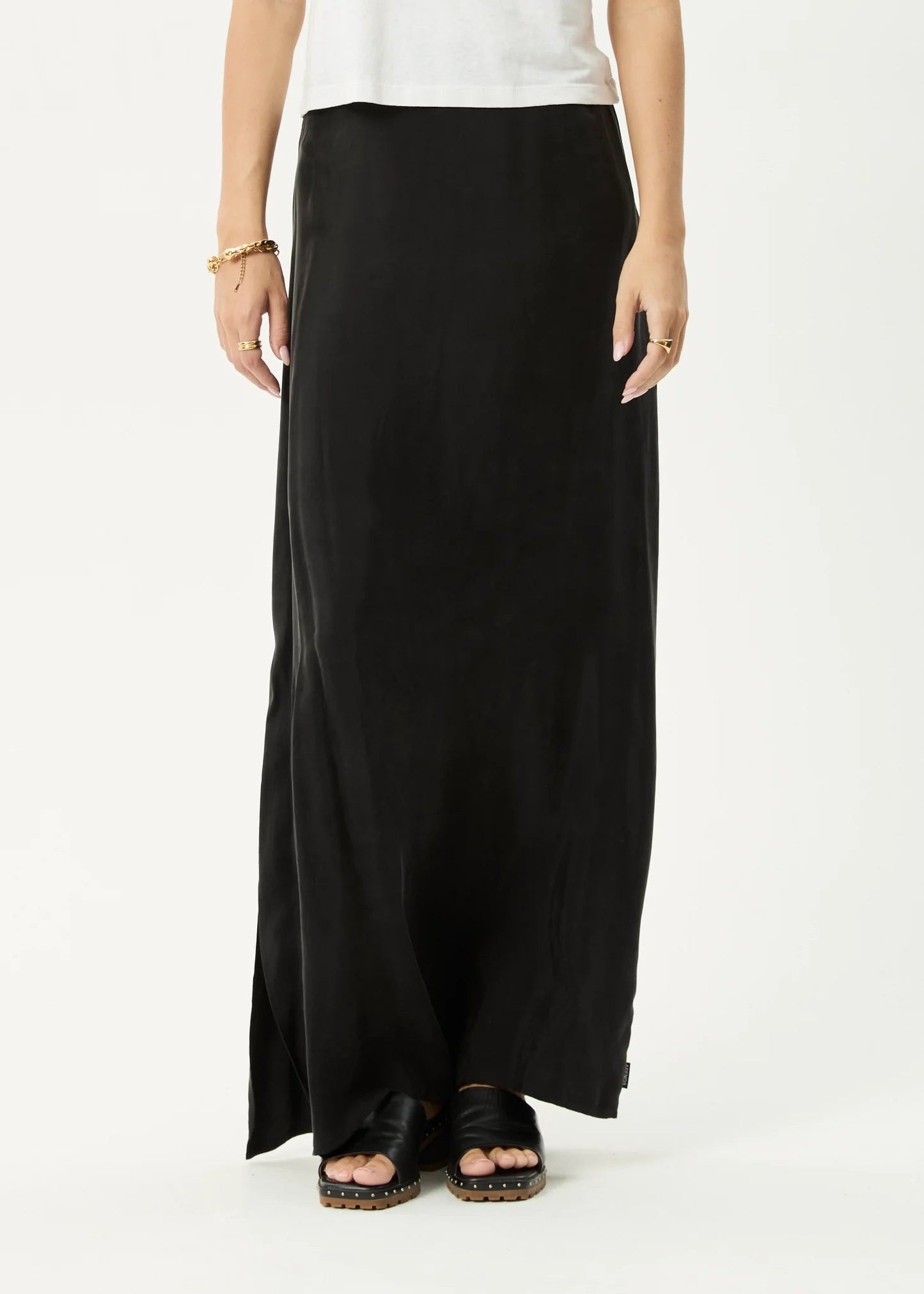 Grace Cupro Maxi Skirt Black