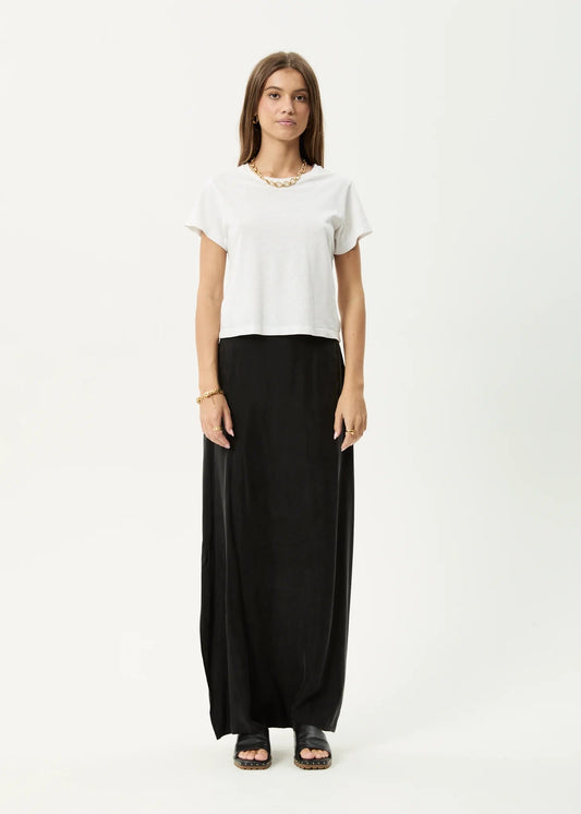 Grace Cupro Maxi Skirt Black
