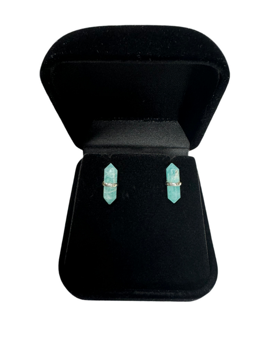 Luci Studs - Amazonite Gemstone Silver