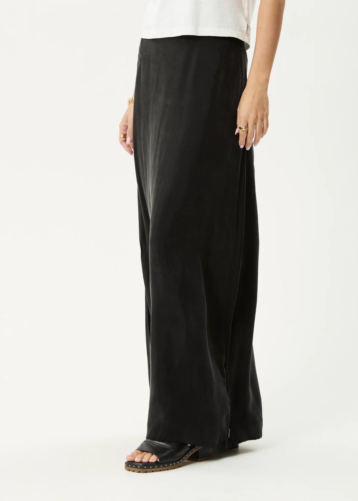 Grace Cupro Maxi Skirt Black